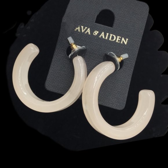Ava & Aiden Jewelry - 2/$18  NEW Lucite Earrings Ivory Blush